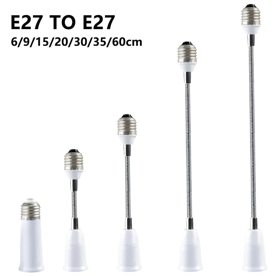 Flexible E27 to E27 Lamp Base Holder Bulb Socket Adapter