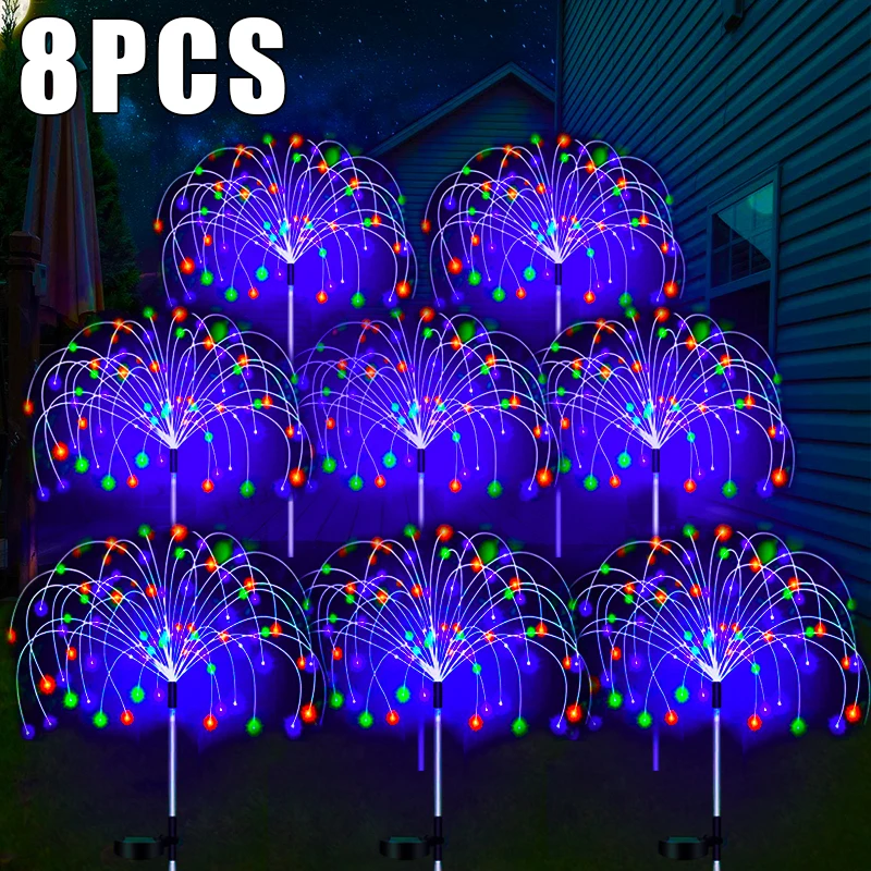 LED Solar Firework Lamp Outdoor Garden Decor