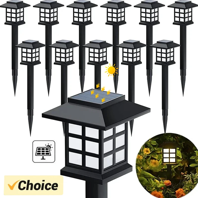 Outdoor Solar Lights Garden Lights Solar Powered Lamp Lantern Waterproof Landscape Lighting Pathway Yard Lawn Garden Decoration