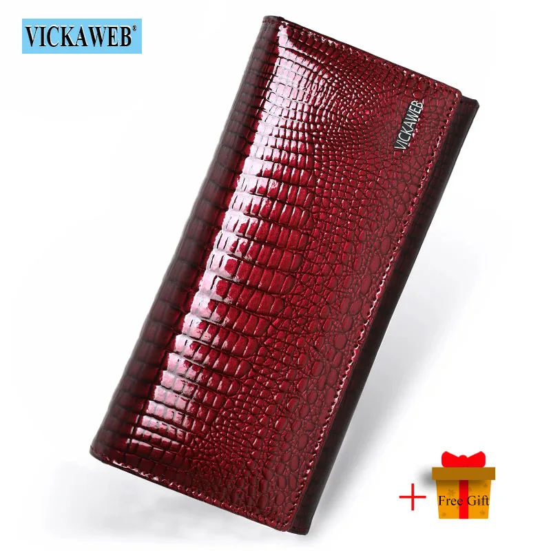 Genuine Leather Women's Double Zipper Wallet