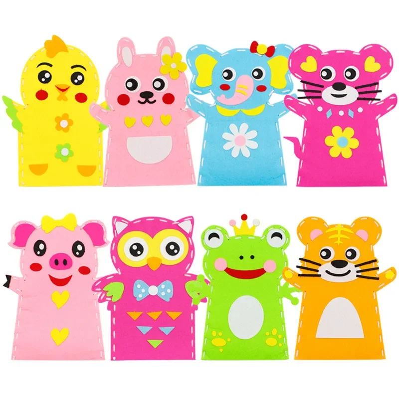 4Pc Cartoon Animal DIY Hand Puppet Kit