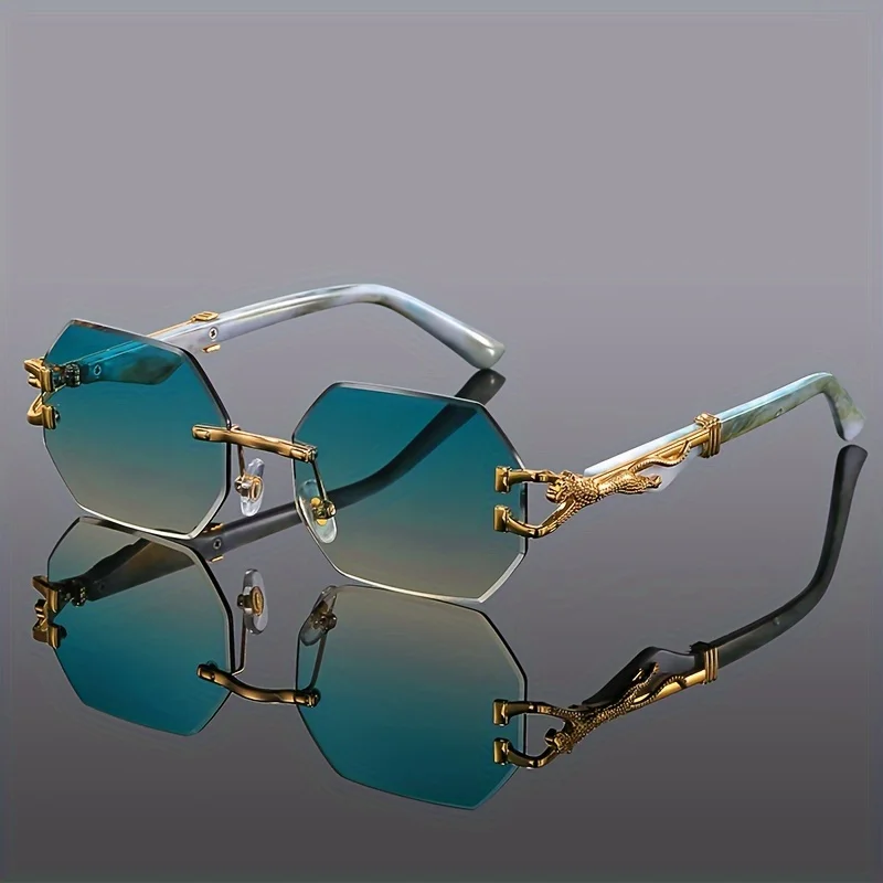 2025 Geometric Leopard Print Sport Glasses For Women, Lightweight & Durable Composite Frame, Trendy Streetwear Glasses